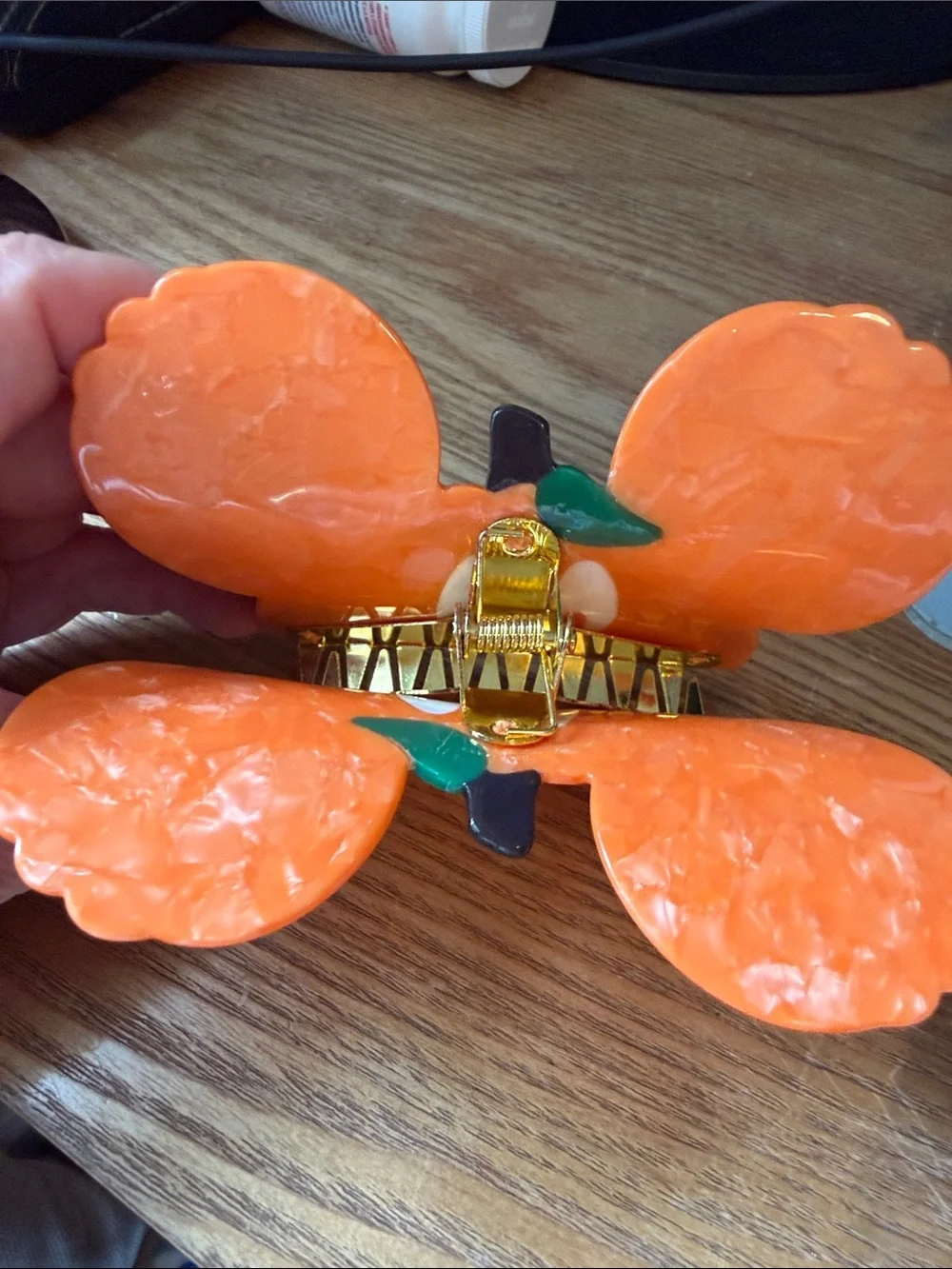 Mickey Orange Pumpkin Ear Hair Clip Disney Halloween part large